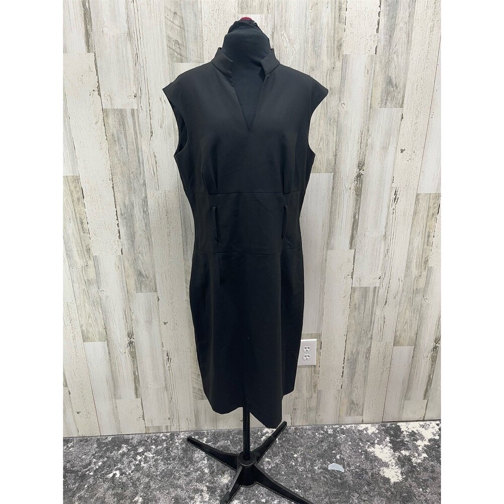 Antonio Melani Dress Womens 10 Black Sleeveless Sheath Pencil Knee Length sku545